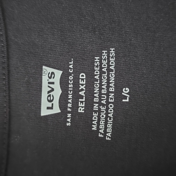 LEVI'S 501 BRAND SIGNATURE MENS BLACK SHORT SLEEVE RELAXED T-SHIRT SIZE LARGE - Picture 4 of 11